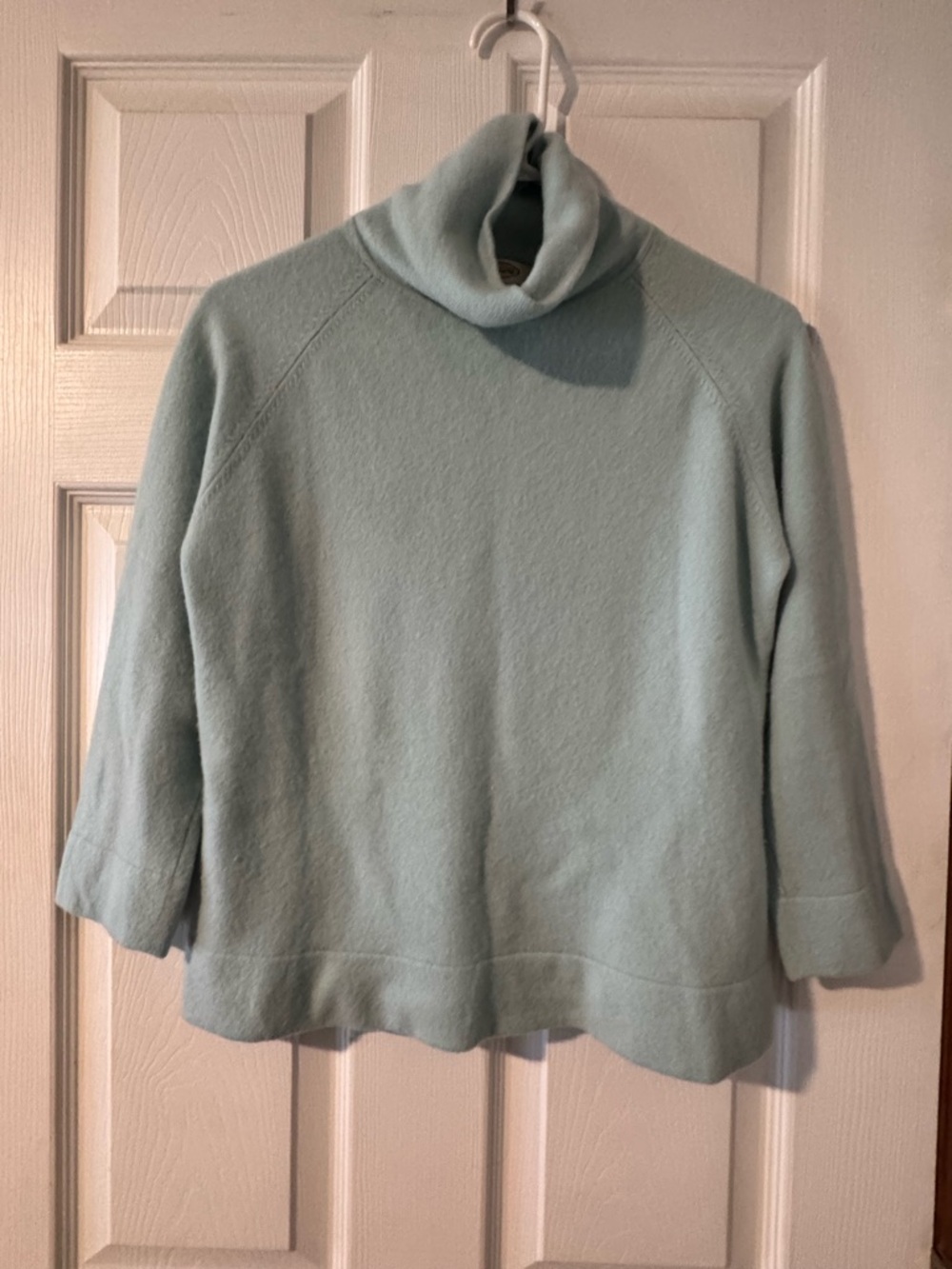 Talbots Cashmere Aqua Cowl Neck Sweater